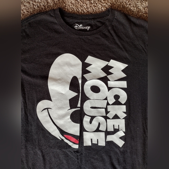 Disney Mickey Mouse Black Long Sleeve T-shirt Large - Picture 2 of 9
